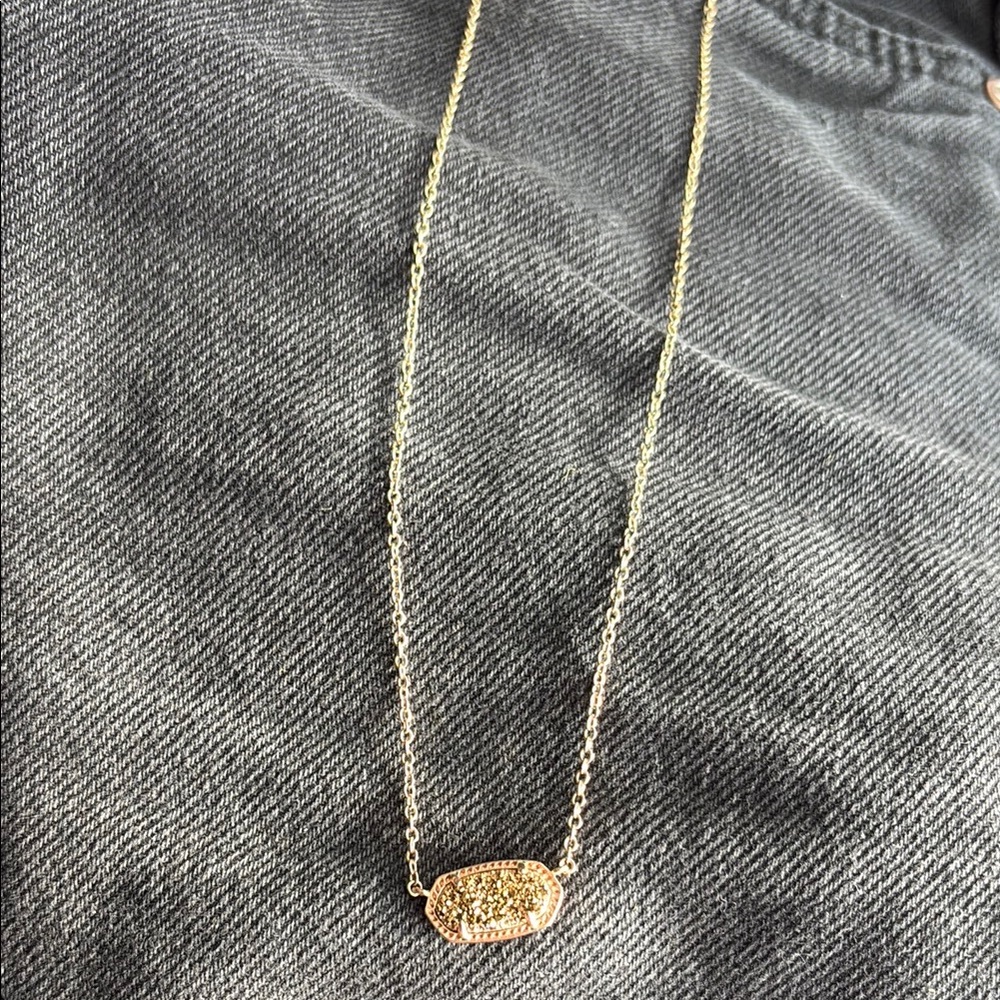 Kendra Scott Gold Pave Oval Pendant Necklace - Women Jewelry